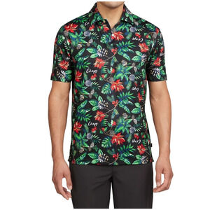 Chaps Golf Holiday Printed Performance Polo Stretch Collared Shirt SS Mens Top M